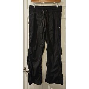Lululemon Dance Studio Pants Women's 8 Black Drawstring Wide Leg